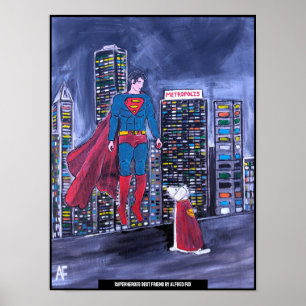 Affiche Superheroes Meilleur Ami Peinture par Alfred Fox
