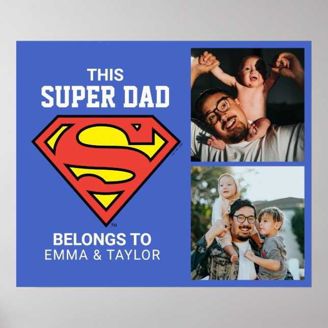 Affiche Superman | "Ce Super Papa Appartient À" (Devant)
