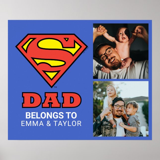 Affiche Superman | "Ce Super Papa Appartient À" (Devant)