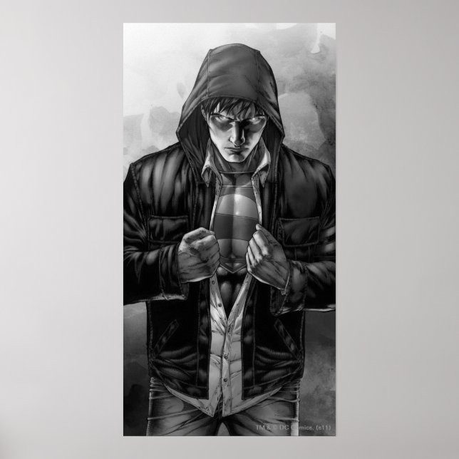 Affiche Superman Earth Cover - Noir et blanc (Devant)