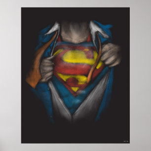 Affiche Superman Esquisse de révélation de la poitrine c