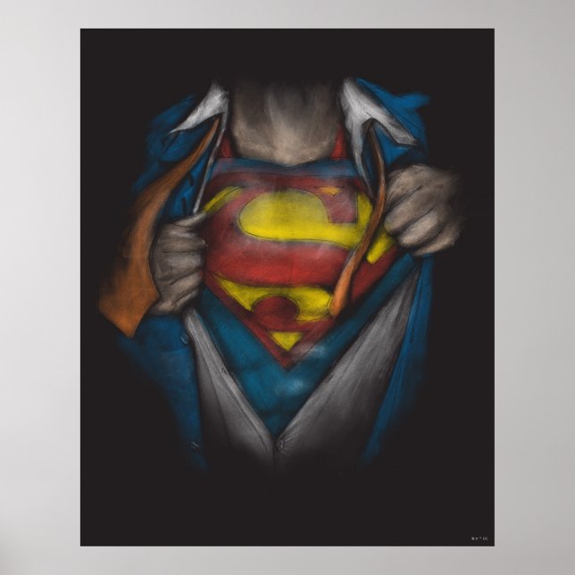 Affiche Superman | Esquisse de révélation de la poitrine c (Devant)