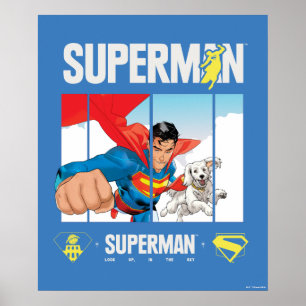 Affiche Superman et Krypto prennent l'avion