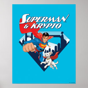 Affiche Superman & Krypto Soar