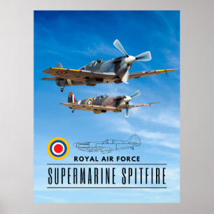 AFFICHE SUPERMARINE SPITFIRE - ROYAL AIR SQUADRON