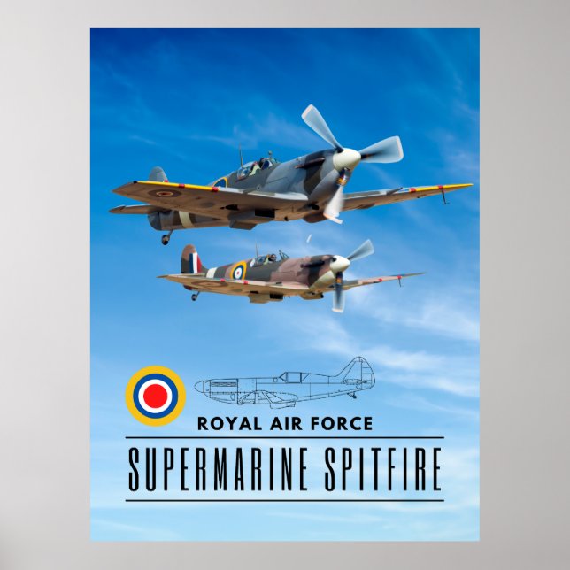 AFFICHE SUPERMARINE SPITFIRE - ROYAL AIR SQUADRON (Devant)