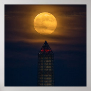 Affiche Supermoon au-dessus du Washington Monument