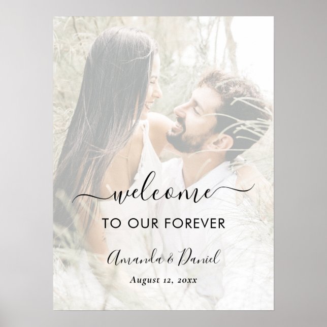 Affiche Superposition de photo de script élégant Panneau d (Devant)