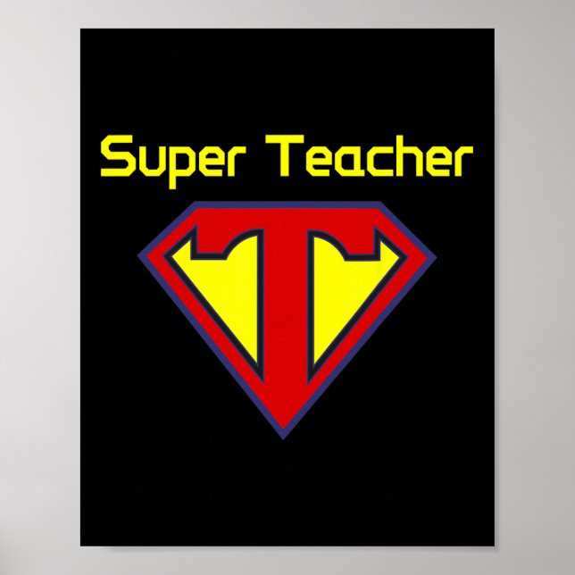 Affiche Superteacher Super-héros Professeur drôle  (Devant)