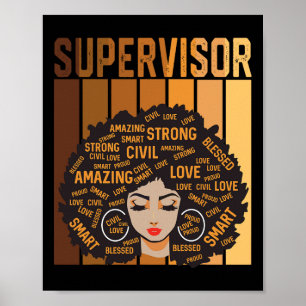Affiche Superviseur Afro Américaines Femmes Mois Histoire