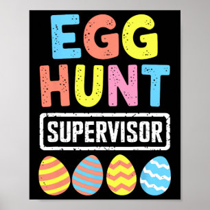 Affiche Superviseur de chasse aux oeufs de Pâques Lapin la