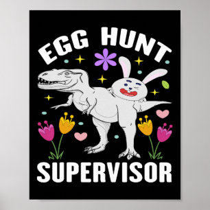 Affiche Superviseur De Chasse Aux Oeufs Et Équipe De Chass