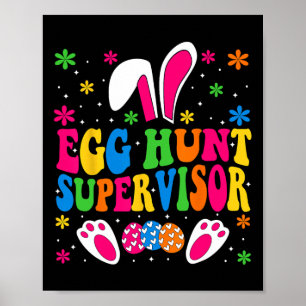 Affiche Superviseur De Chasse Aux Oeufs Et Équipe De Chass