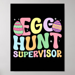 Affiche Superviseur de chasse aux oeufs Retro Groupe de ch