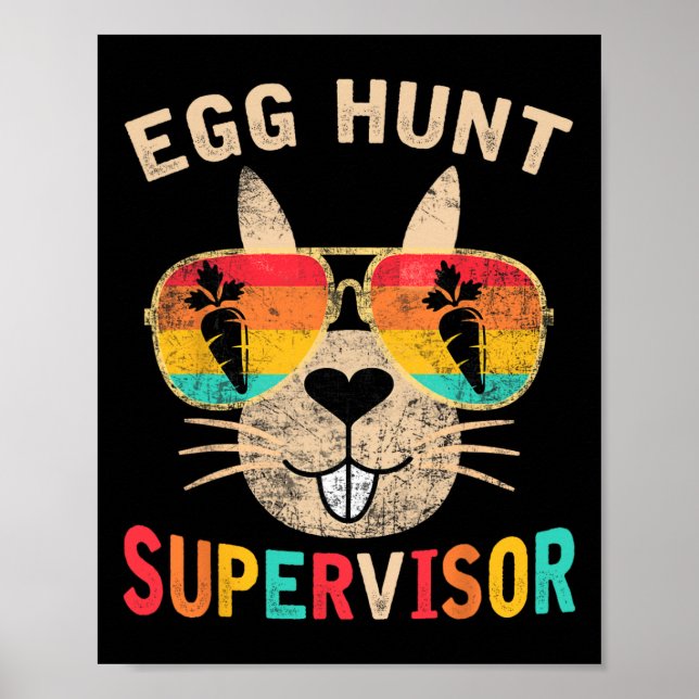 Affiche Superviseur de chasse aux oeufs Retro Groupe de ch (Devant)
