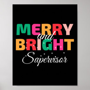 Affiche Superviseur De Noël Joyeux Et Lumineux