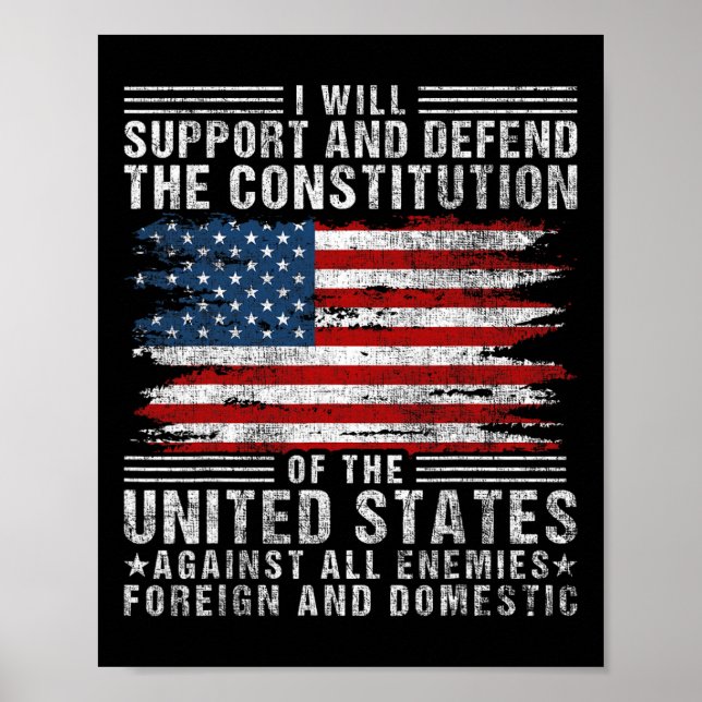 Affiche Support And Defend The Constitution - Us Flag 4th  (Devant)