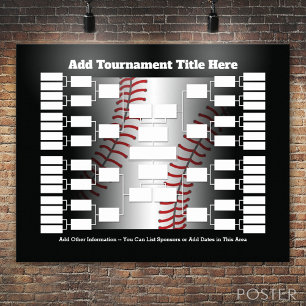 Affiche Support de tournoi de baseball pour 32 équipes