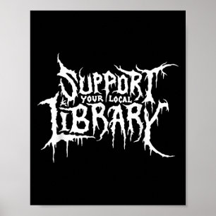 Affiche Support de votre bibliothèque locale Horror Bookwo
