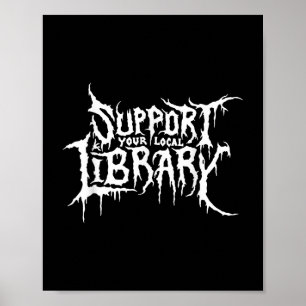 Affiche Support de votre bibliothèque locale Horror Bookwo