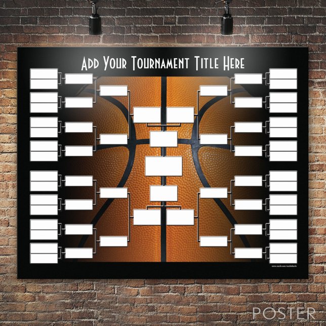 Affiche Support du tournoi de basket-ball (Custom Tournament Bracket)