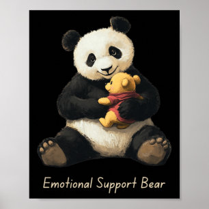 Affiche Support Émotionnel Ours Panda Tenant Un Ours Mélan