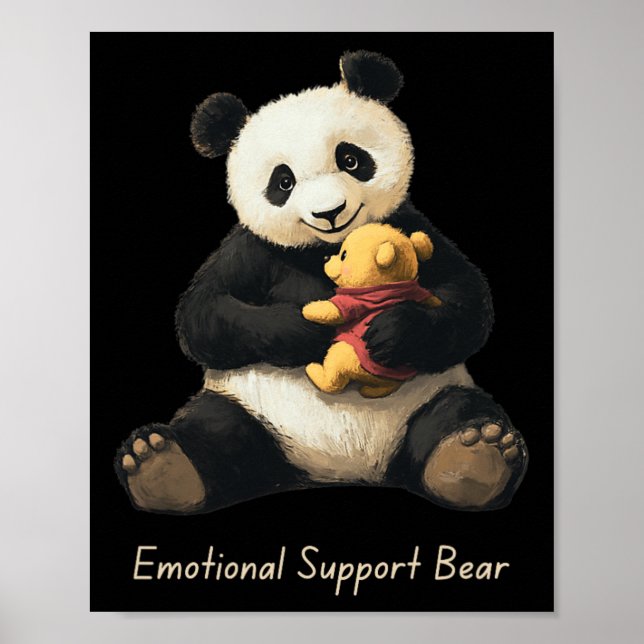 Affiche Support Émotionnel Ours Panda Tenant Un Ours Mélan (Devant)