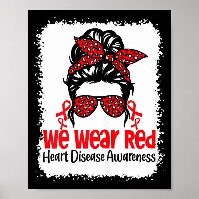 Affiche Support Heart Disease Awareness We Wear Red Tee Wo (Devant)