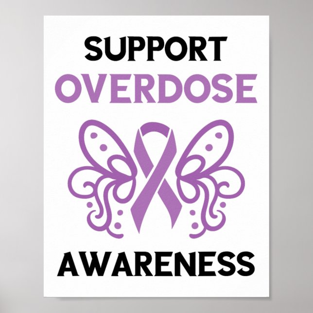 Affiche Support Overdose Purple Ribbon Overdose Awareness  (Devant)