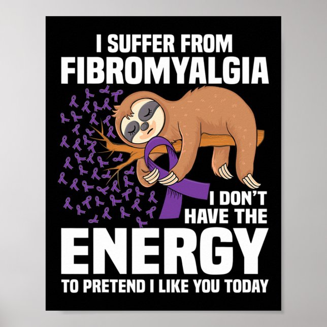 Affiche Support Purple Ribbon Warrior Fibromyalgia (Devant)