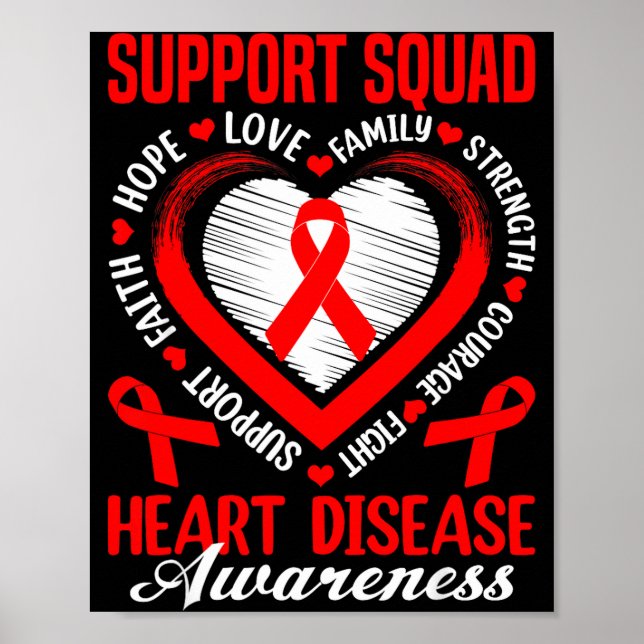 Affiche Support Squad Heart Disease Awareness Supporter Re (Devant)