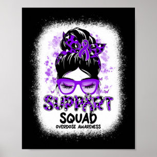 Affiche Support Squad Messy Bun Butterfly Purple Ribbon Ov