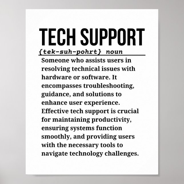 Affiche Support technique (Devant)