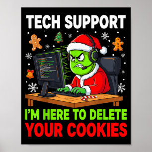 Affiche Support Technique de Noël Ici Pour Supprimer les C