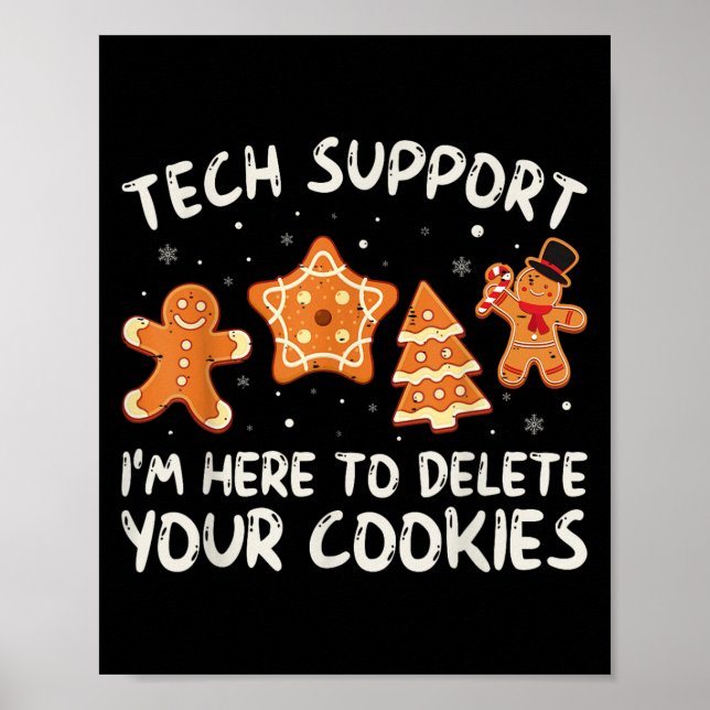 Affiche Support Technique De Noël Ici Pour Supprimer Les C (Devant)