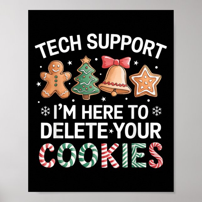 Affiche Support Technique De Noël Ici Pour Supprimer Les C (Devant)