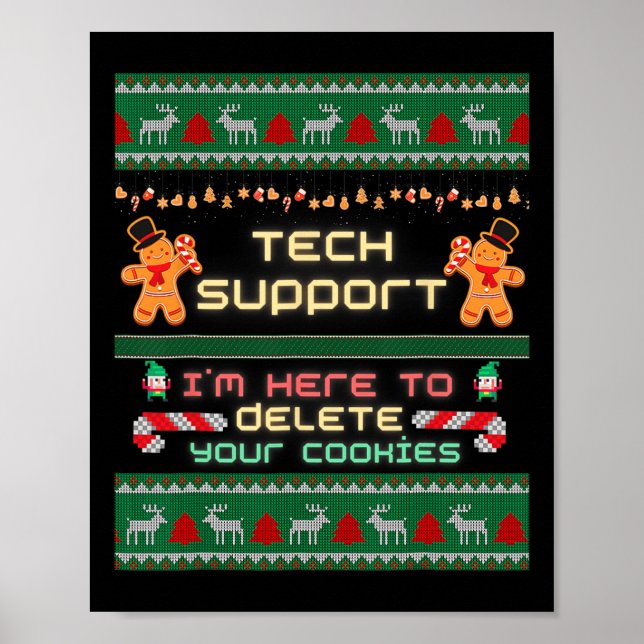 Affiche Support technique Je suis ici pour supprimer vos c (Devant)