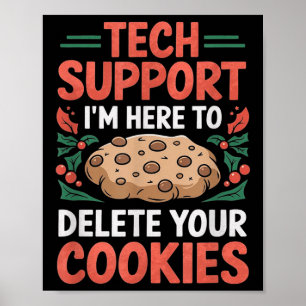 Affiche Support technique Noël Helpdesk Cookie Geek d'ordi
