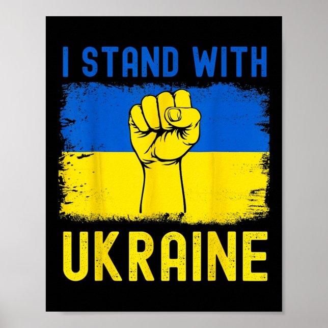 Affiche Support Ukraine Flag I Stand With Ukraine  (Devant)