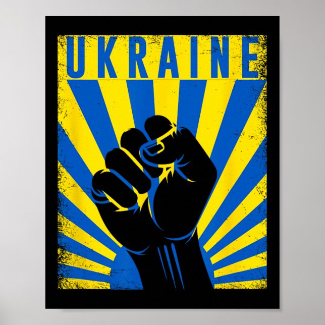 Affiche Support Ukraine Hand Fist Ukraine Resist Protest U (Devant)