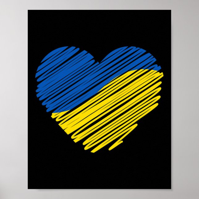 Affiche Support Ukraine Heart Ukrainian Flag  (Devant)