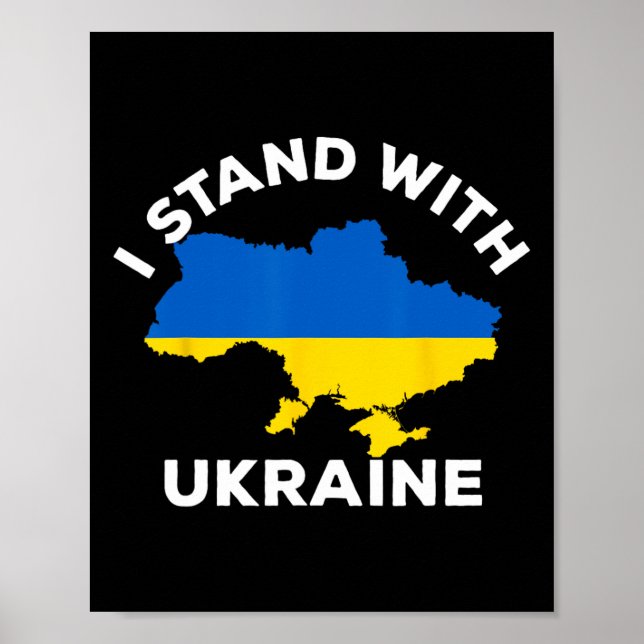 Affiche Support Ukraine I Stand With Ukraine Ukrainian Map (Devant)