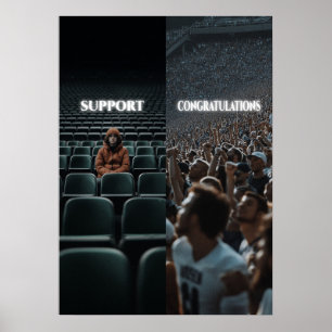 Affiche Support vs Félicitations Motivation de Hustle