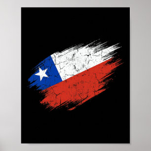 Affiche Supporter de football chilien Drapeau en lambeaux