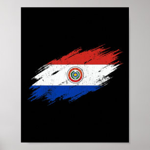 Affiche Supporteur de football paraguayen Drapeau en lambe