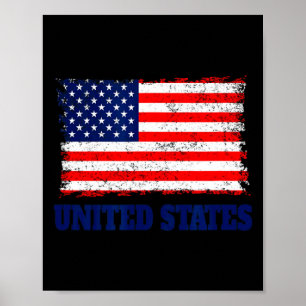 Affiche Supporteur de football Usa 2022 Drapeau des États-