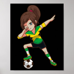 Affiche Supportrice de football Jamaïcaine Drapeau Jamaïca