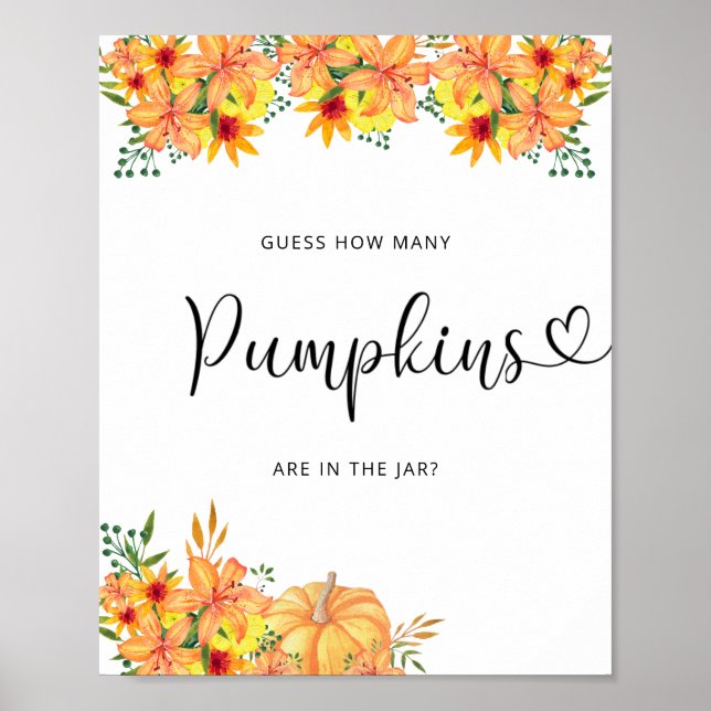 Affiche Supposition florale d'automne combien de citrouill (Devant)