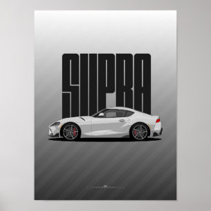 Affiche Supra MK5 - Voiture de sport en argent