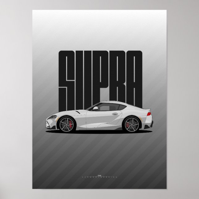 Affiche Supra MK5 - Voiture de sport en argent (Devant)
